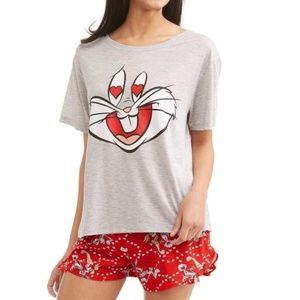 NEW Bugs Bunny Pajamas Set Shorts Top M